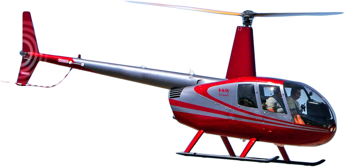 Red and Gray Helicopter on Transparent Background