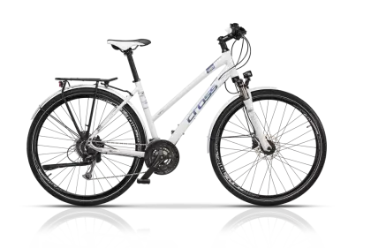 White Hybrid Bicycle for Sports and Commuting