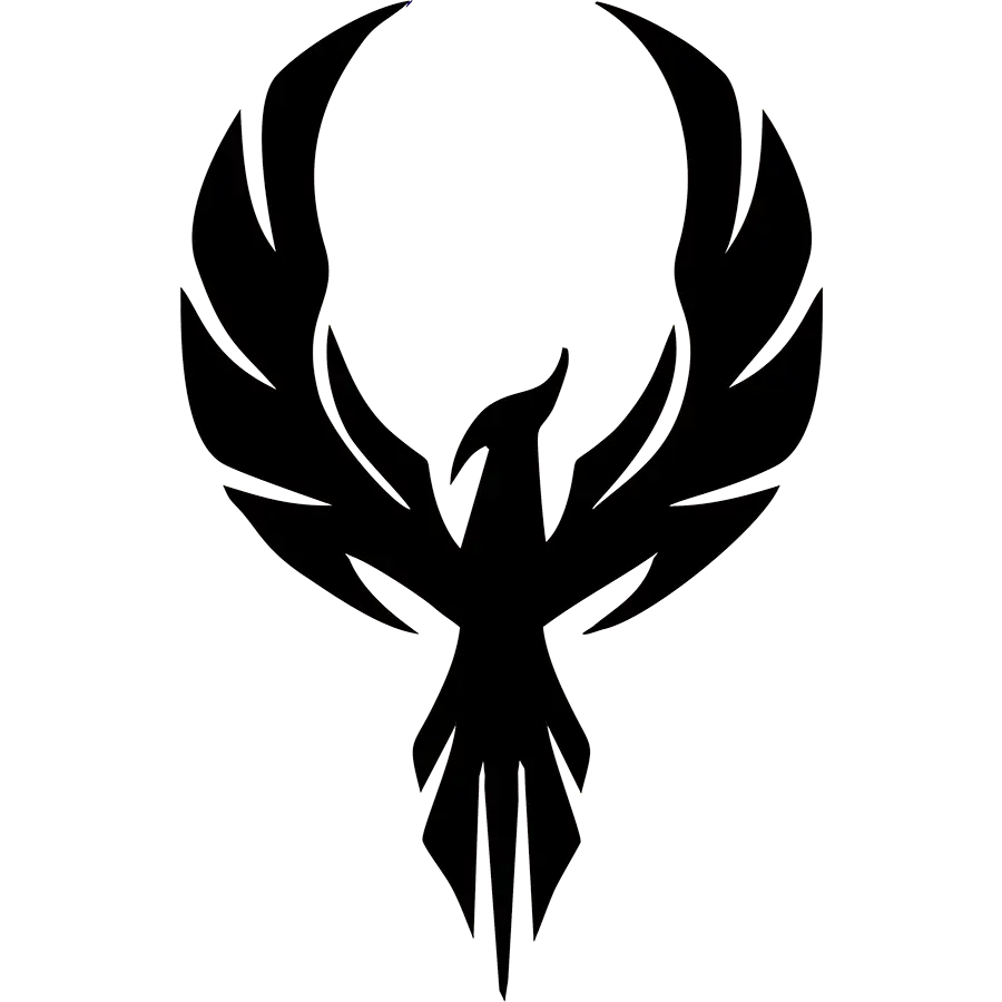 Black Phoenix Symbol for Mythology and Power