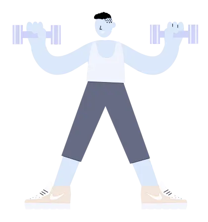 Person Lifting Dumbbells Cartoon Illustration