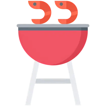 Barbecue Grill with Shrimp