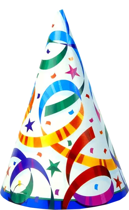 Colorful Party Hat with Streamers