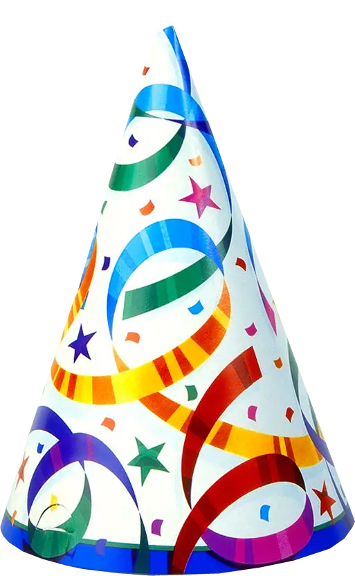 Colorful Party Hat with Streamers