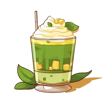 Green Layered Matcha Dessert in a Glass