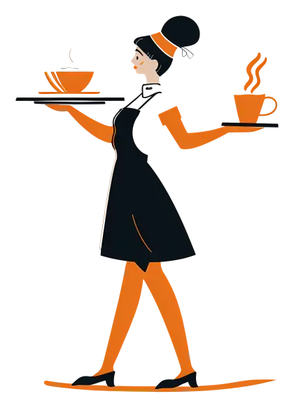 Waitress Serving Coffee
