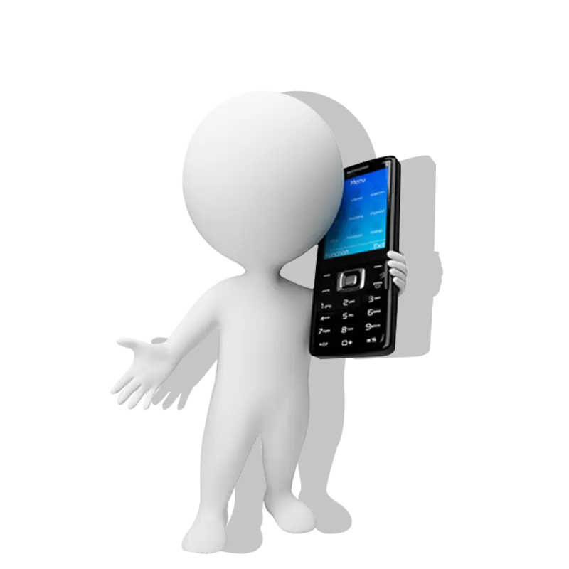 3D Figure Holding a Mobile Phone