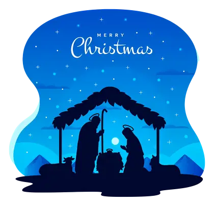 Nativity Scene Merry Christmas Illustration