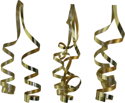 Shiny Gold Curly Ribbons
