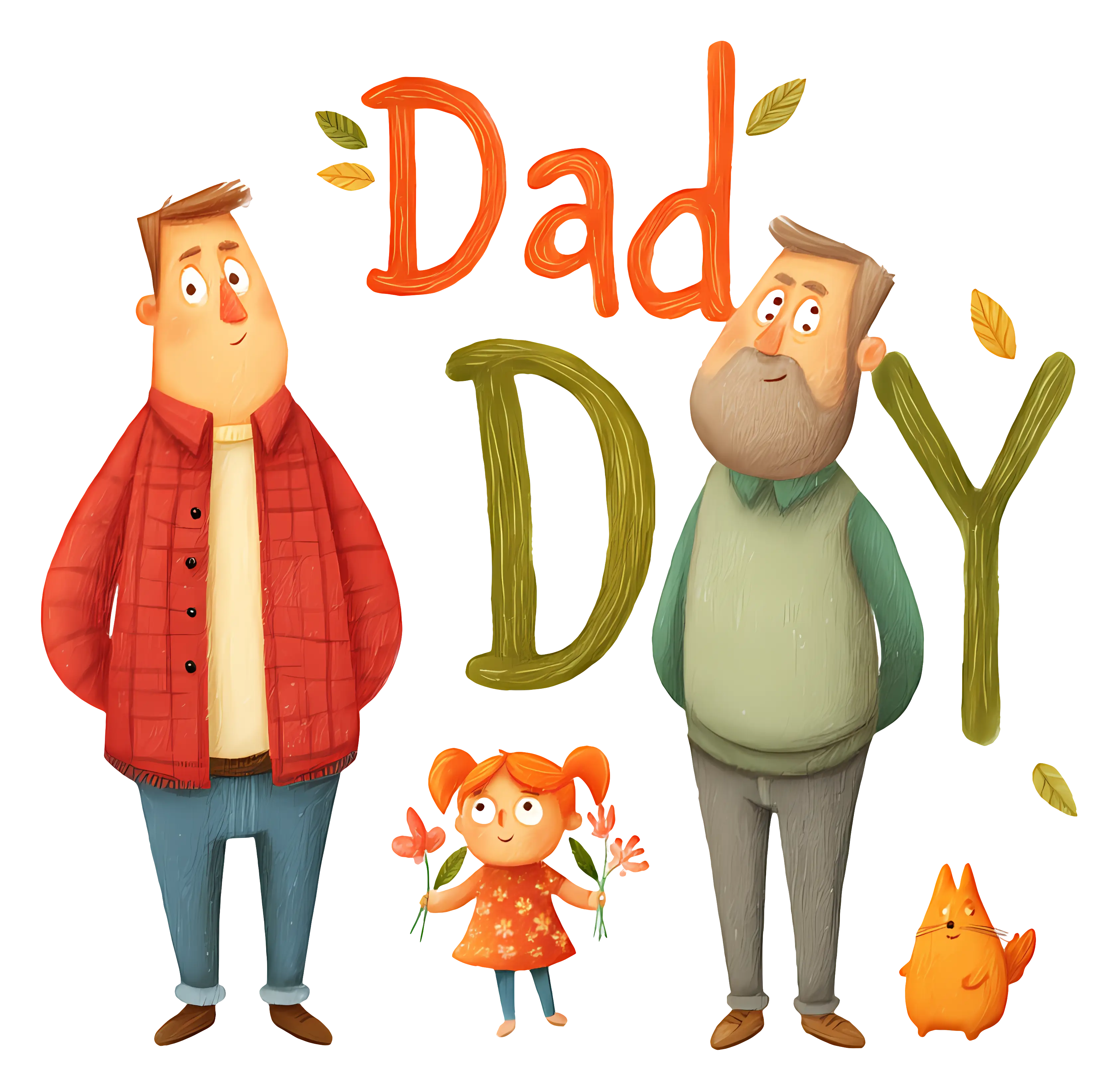 Dad Day Family Illustration