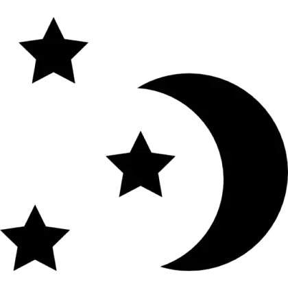 Crescent Moon and Stars Icon