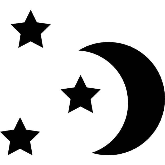 Crescent Moon and Stars Icon