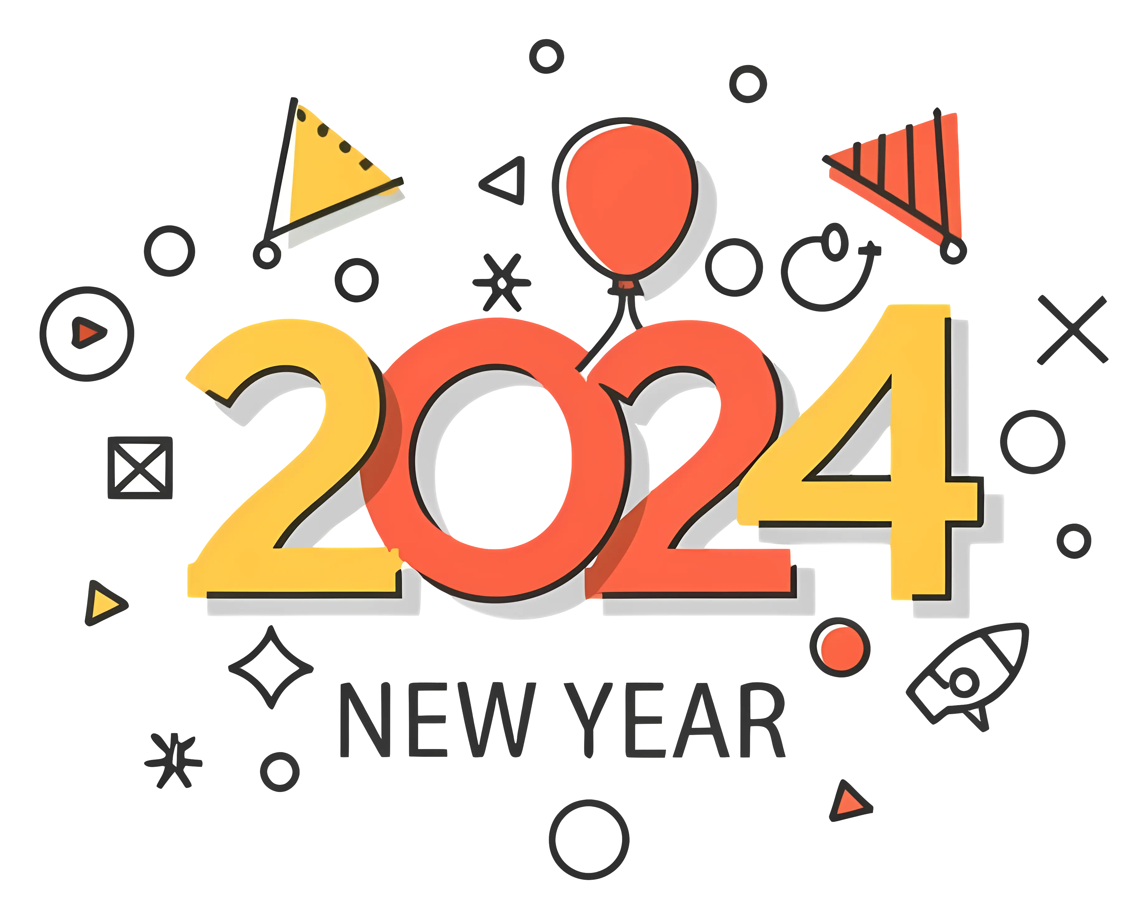 2024 Festive New Year Illustration