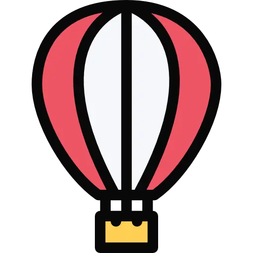 Hot Air Balloon Icon in Flat Style