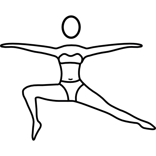 Dancer Outline Illustration in Leap Pose