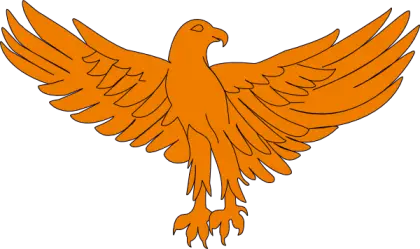 Orange Eagle Symbol with Wings Spread