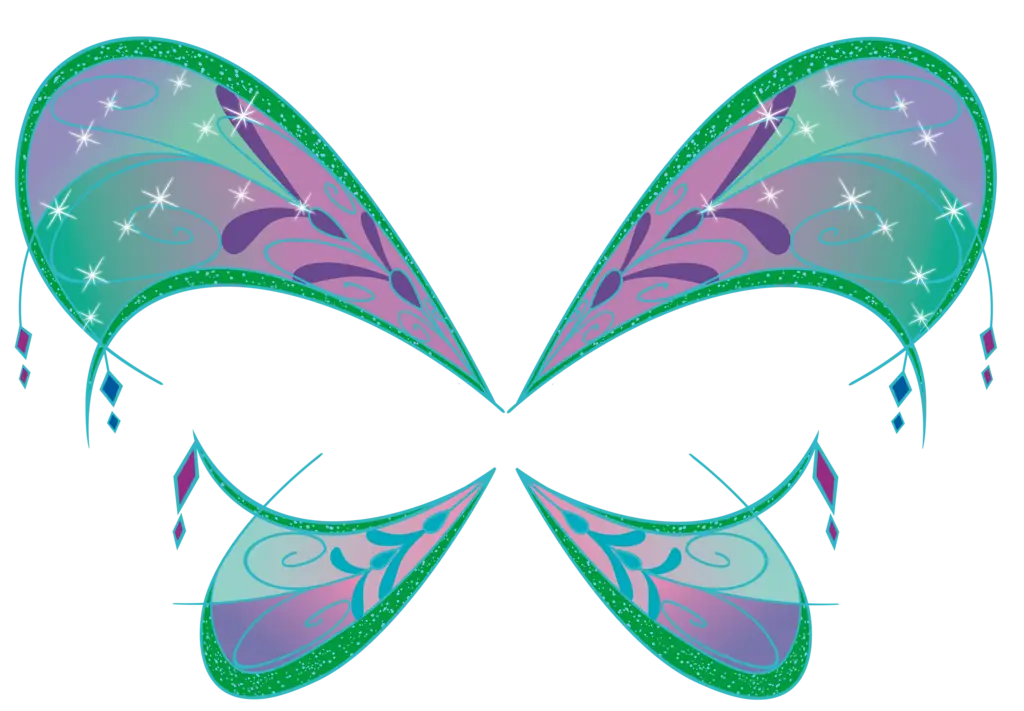 Butterfly Wings Drawing with Glitter Accents