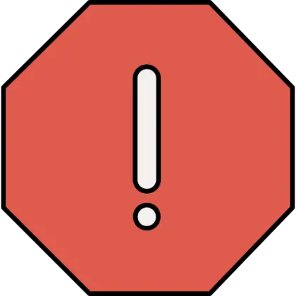 Red Caution Symbol with Exclamation Mark