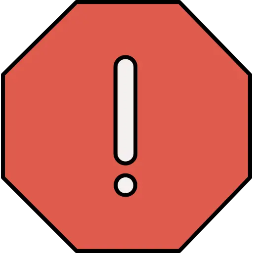 Red Caution Symbol with Exclamation Mark