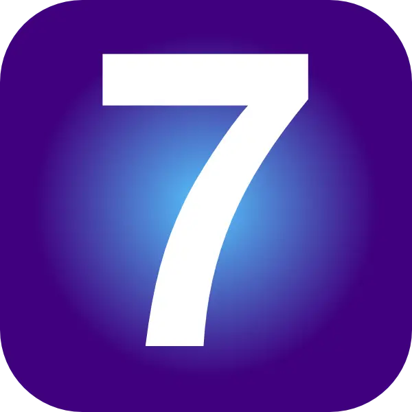 Blue and Purple Number Seven