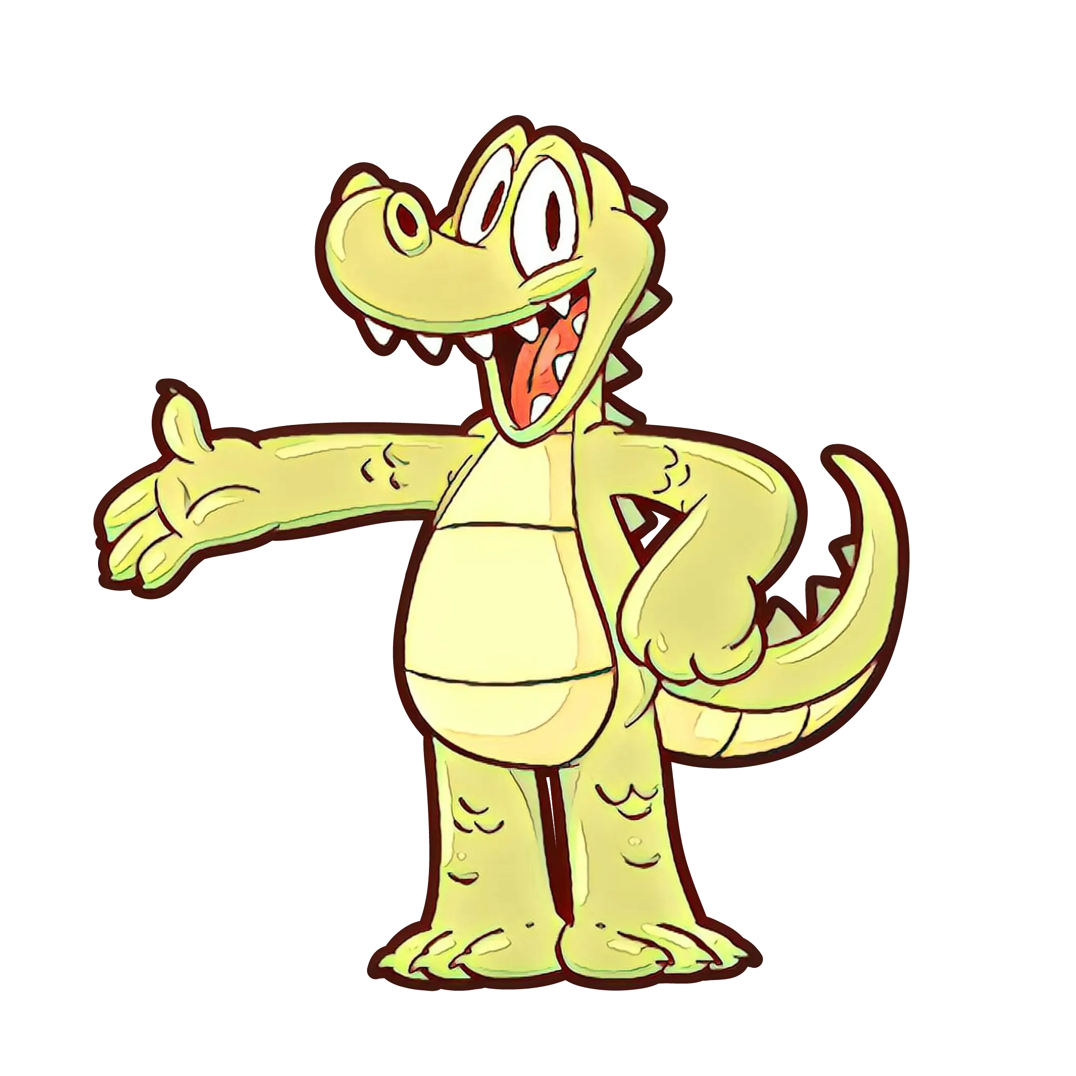 Friendly Cartoon Crocodile Illustration