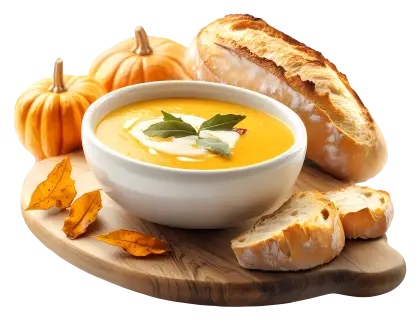 Seasonal Pumpkin Soup with Bread