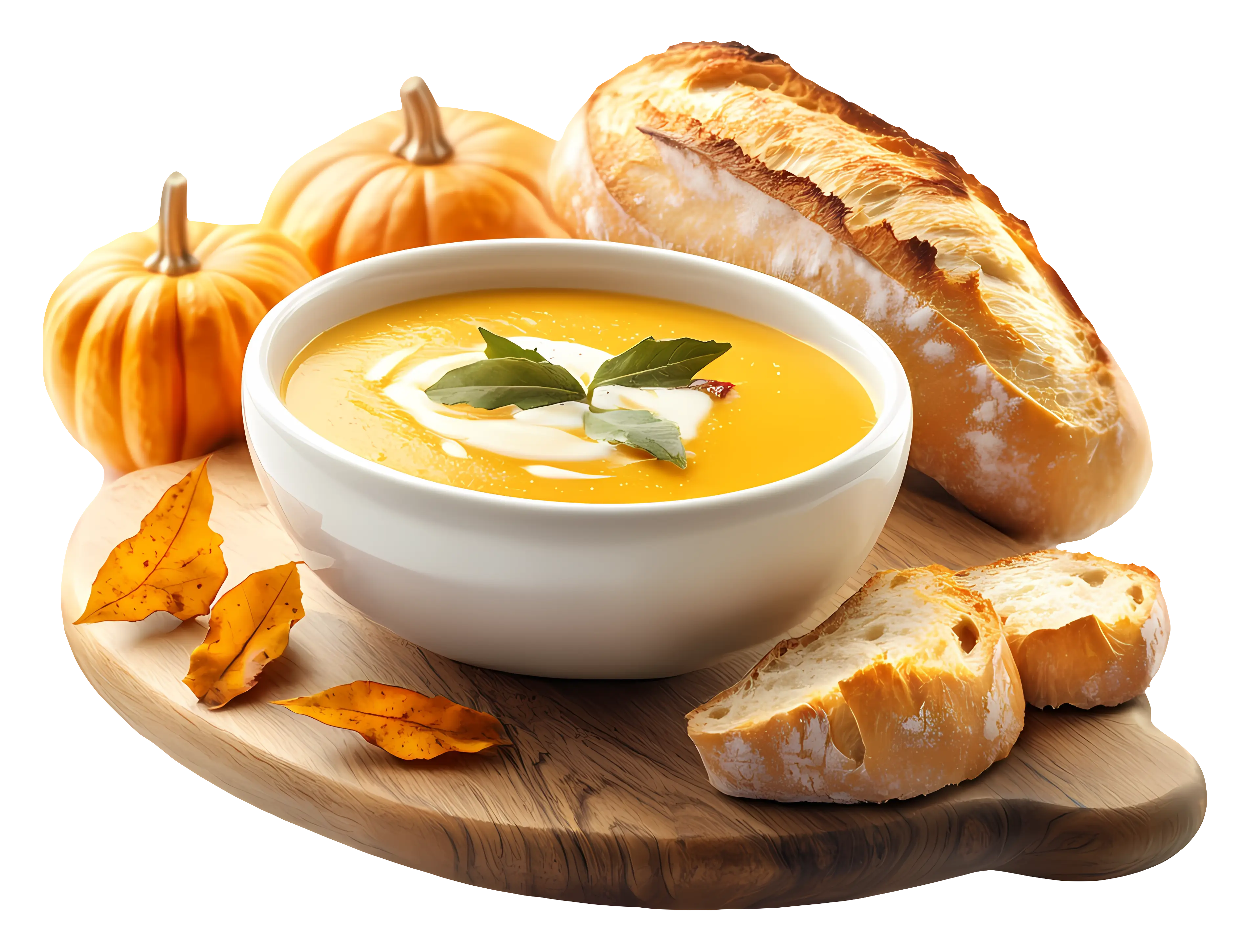 Seasonal Pumpkin Soup with Bread