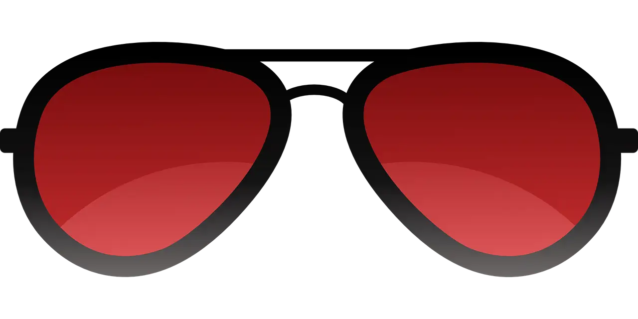 Aviator Sunglasses with Red Lenses