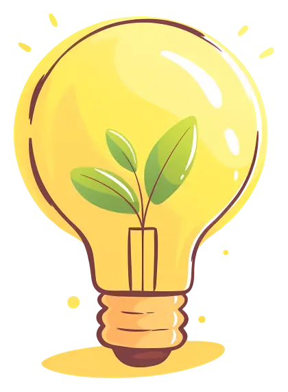 Eco-Inspired Lightbulb with Green Plant Inside