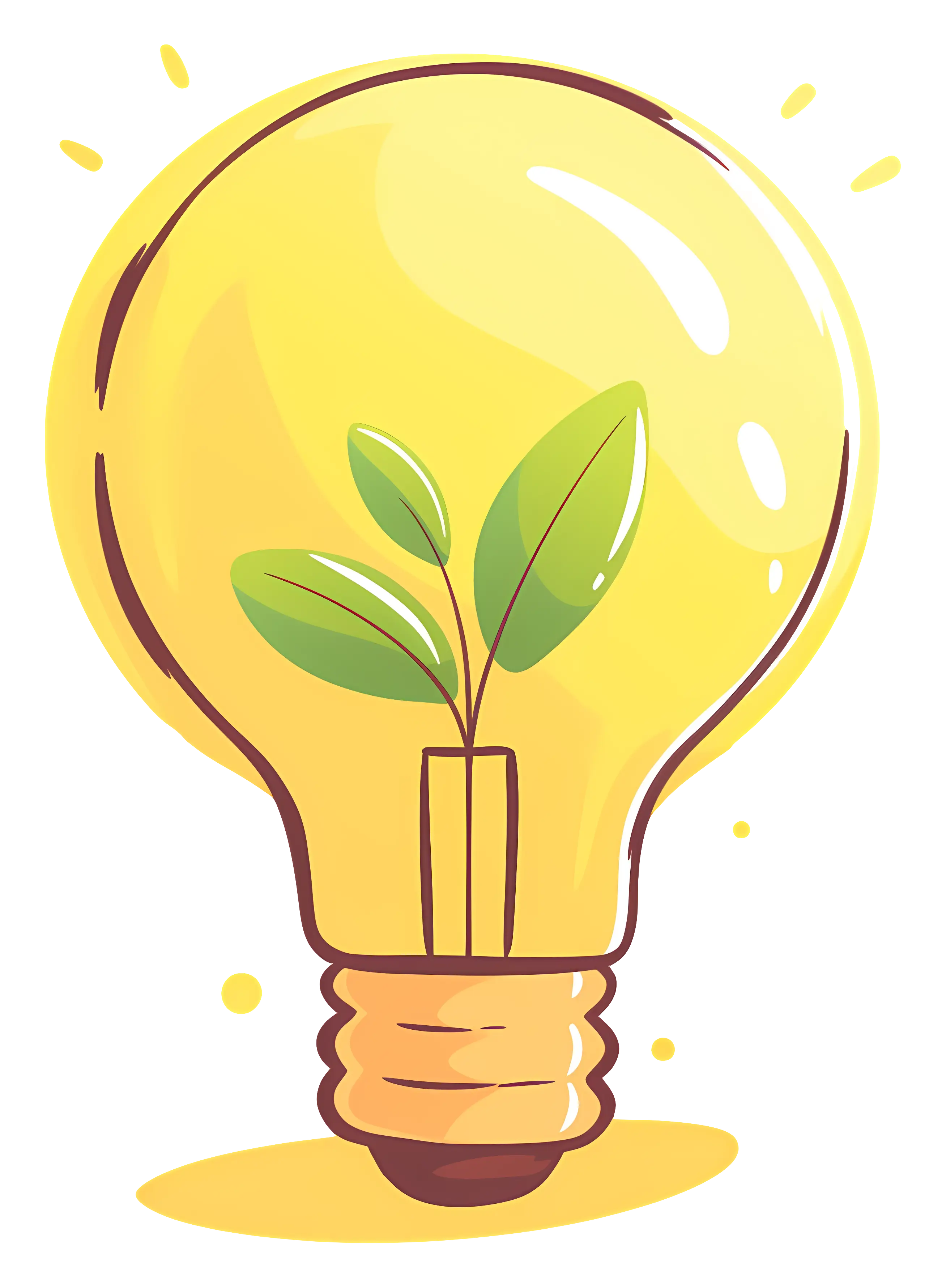 Eco-Inspired Lightbulb with Green Plant Inside