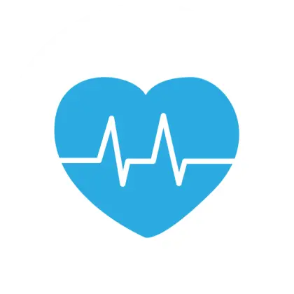 Blue Heart with ECG Line for Healthcare
