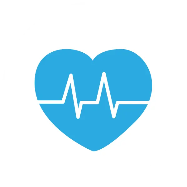 Blue Heart with ECG Line for Healthcare