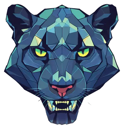 Geometric Blue Panther