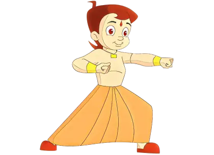 Cheerful Cartoon Boy in Action Pose