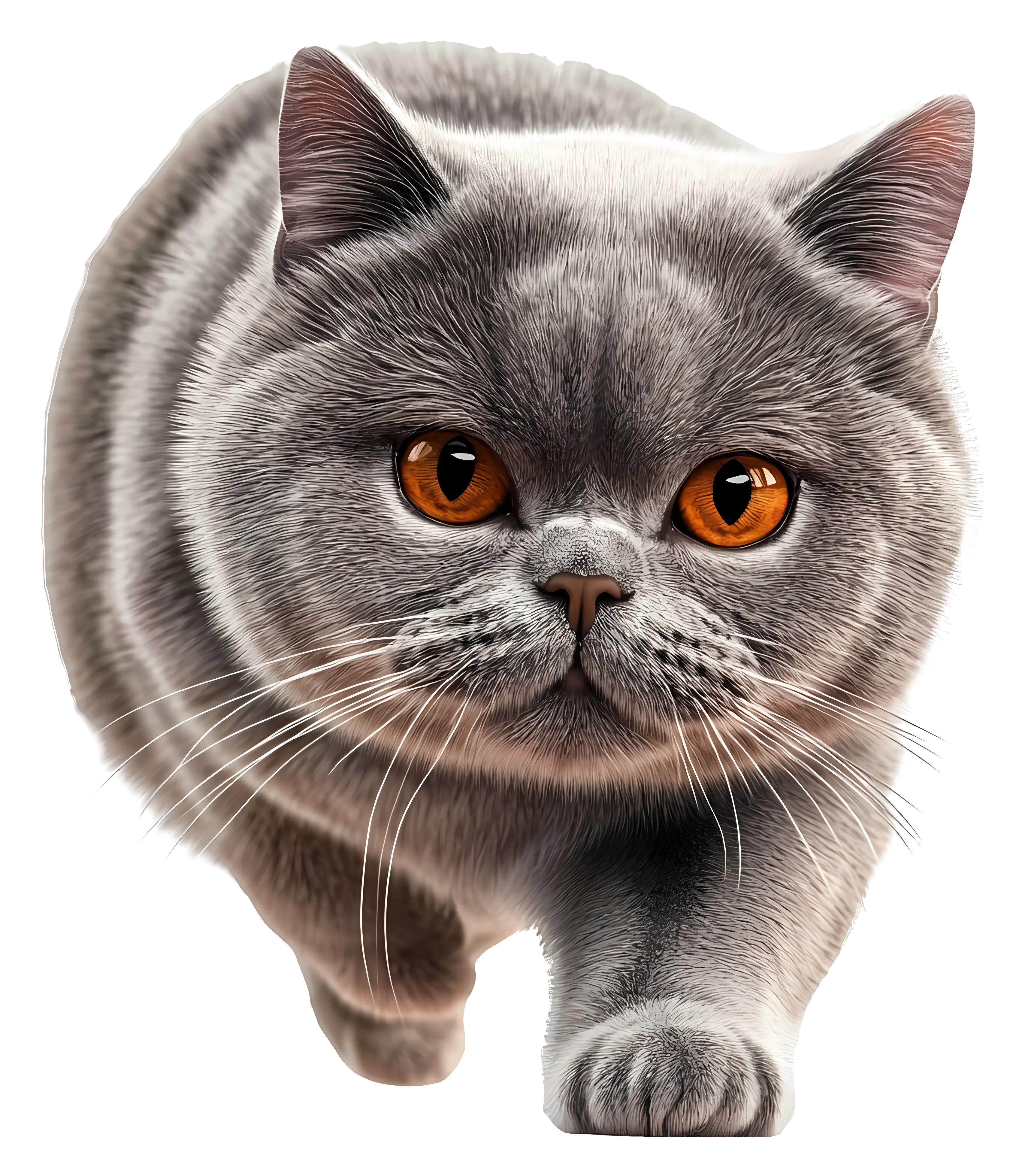 Gray Cat with Orange Eyes