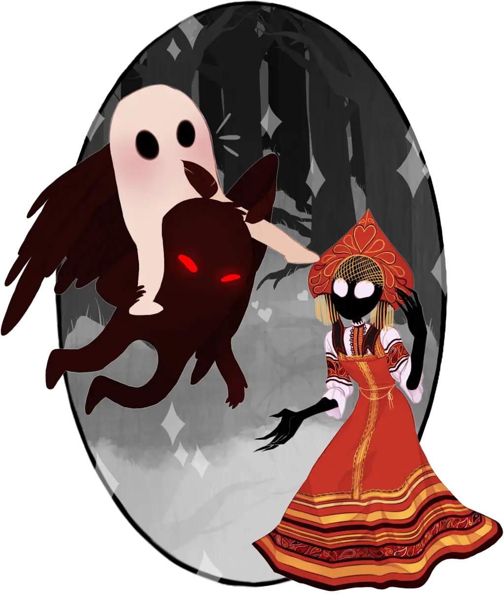 Fantasy Characters in Dark Forest