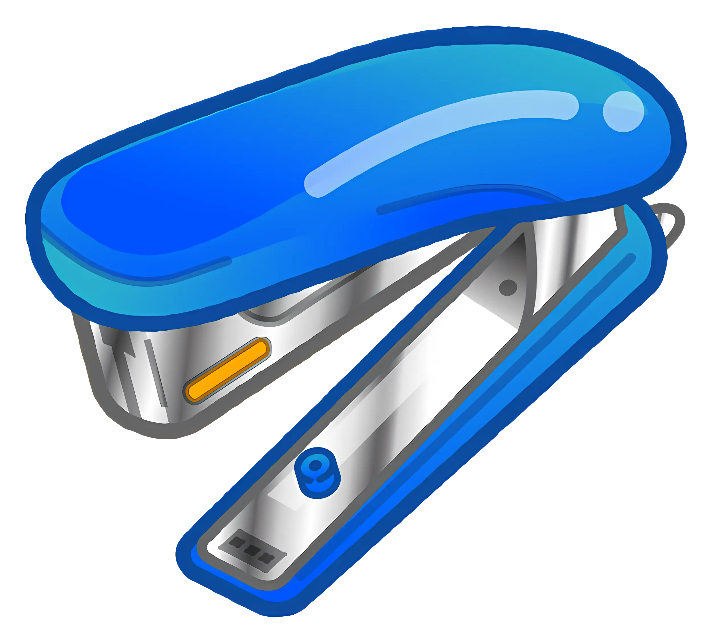 Blue and Silver Stapler