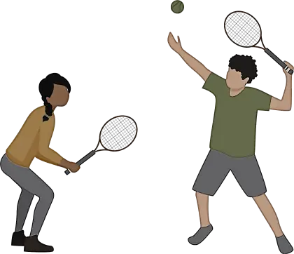 Tennis Players in Action