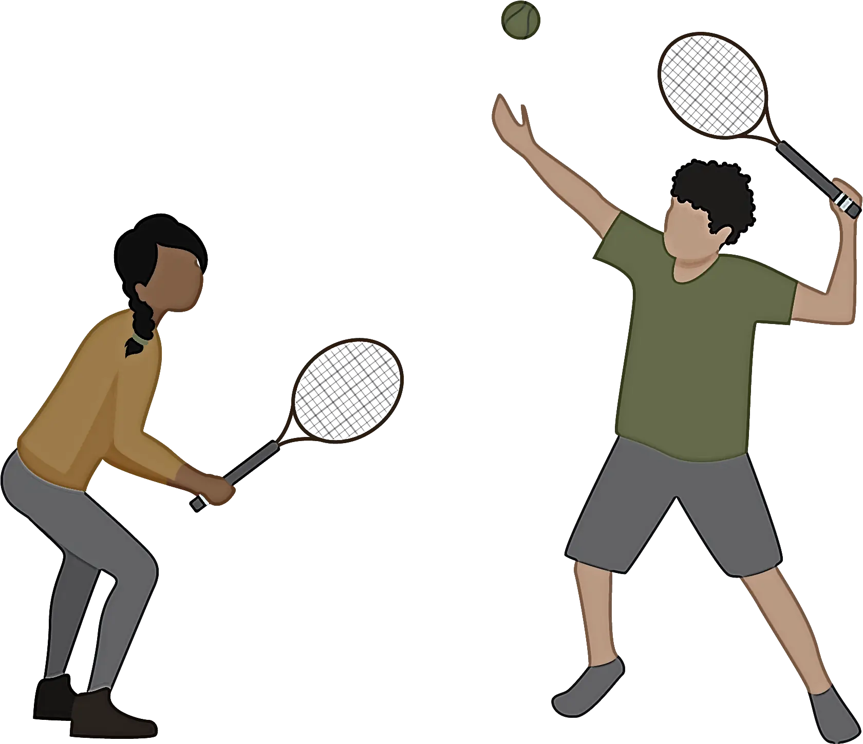 Tennis Players in Action