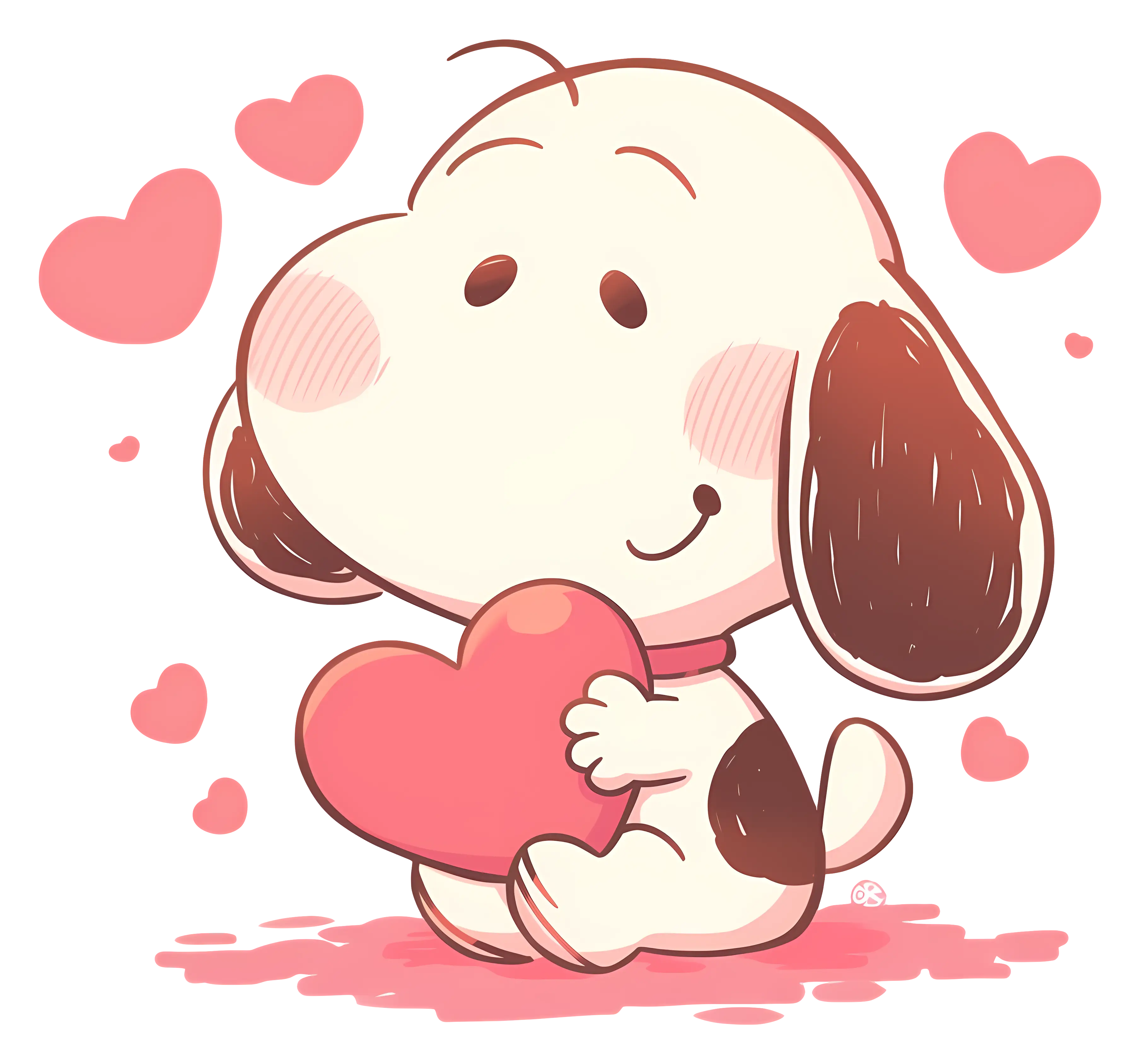Cute Cartoon Dog Holding a Heart