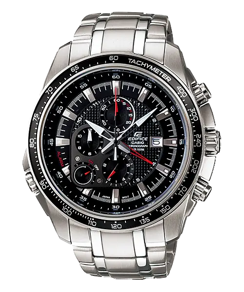 Luxury Metal Chronograph Watch with Black Dial