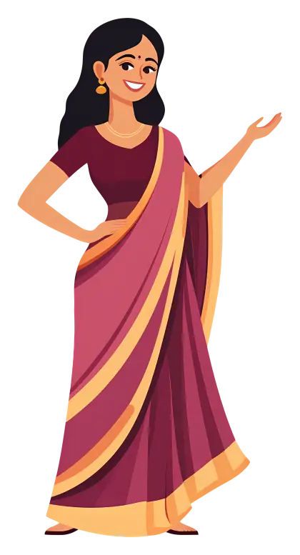 Smiling Woman in Traditional Saree