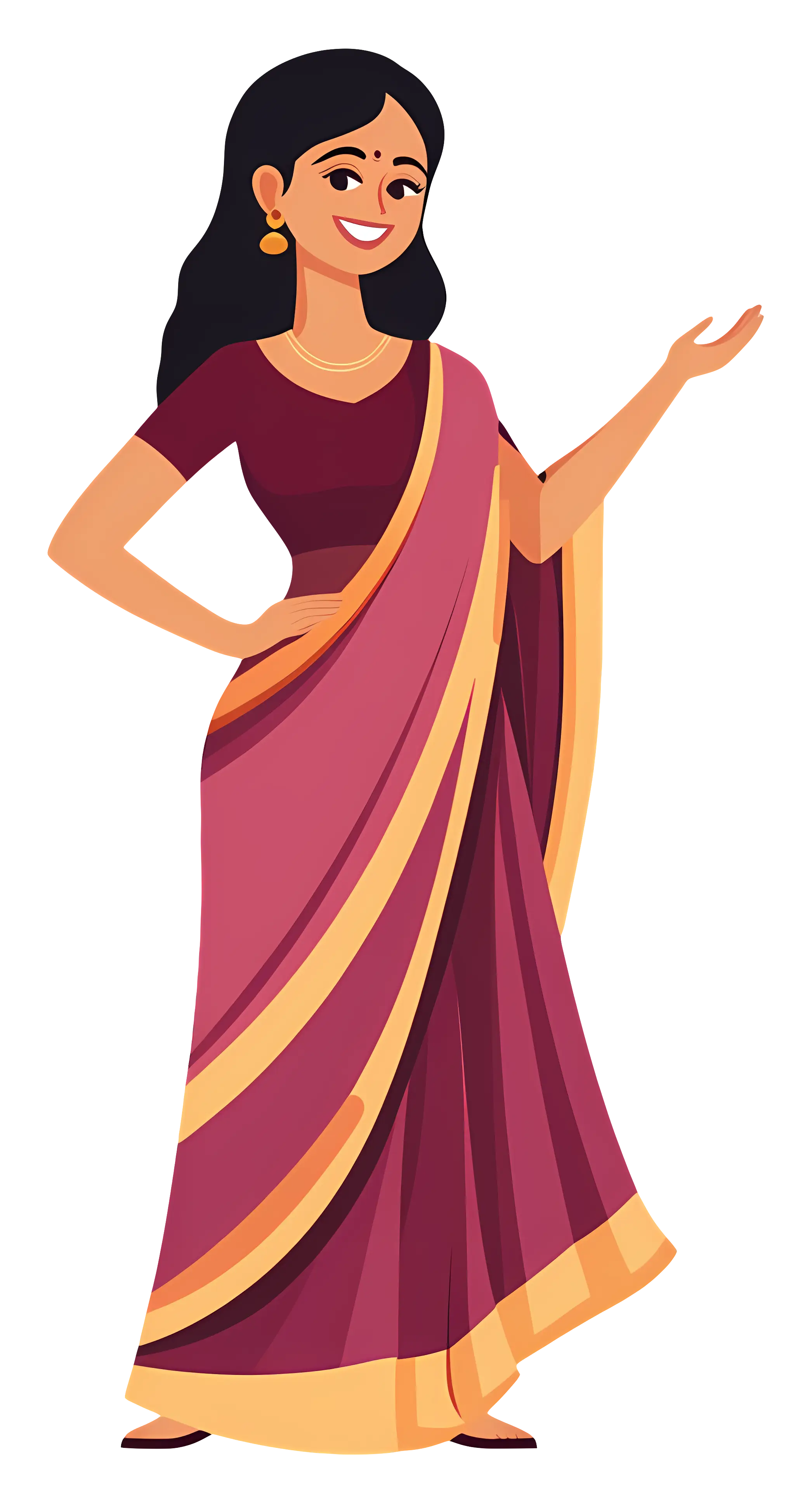 Smiling Woman in Traditional Saree