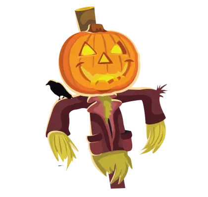 Pumpkin Scarecrow with Crow
