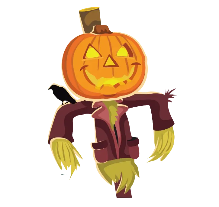 Pumpkin Scarecrow with Crow