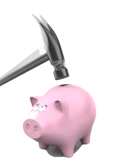 Piggy Bank with Hammer