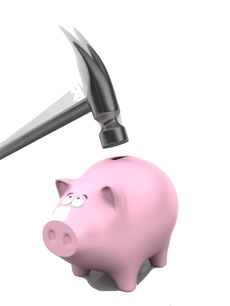 Piggy Bank with Hammer