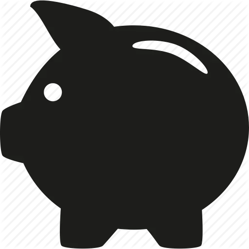Black Piggy Bank Silhouette