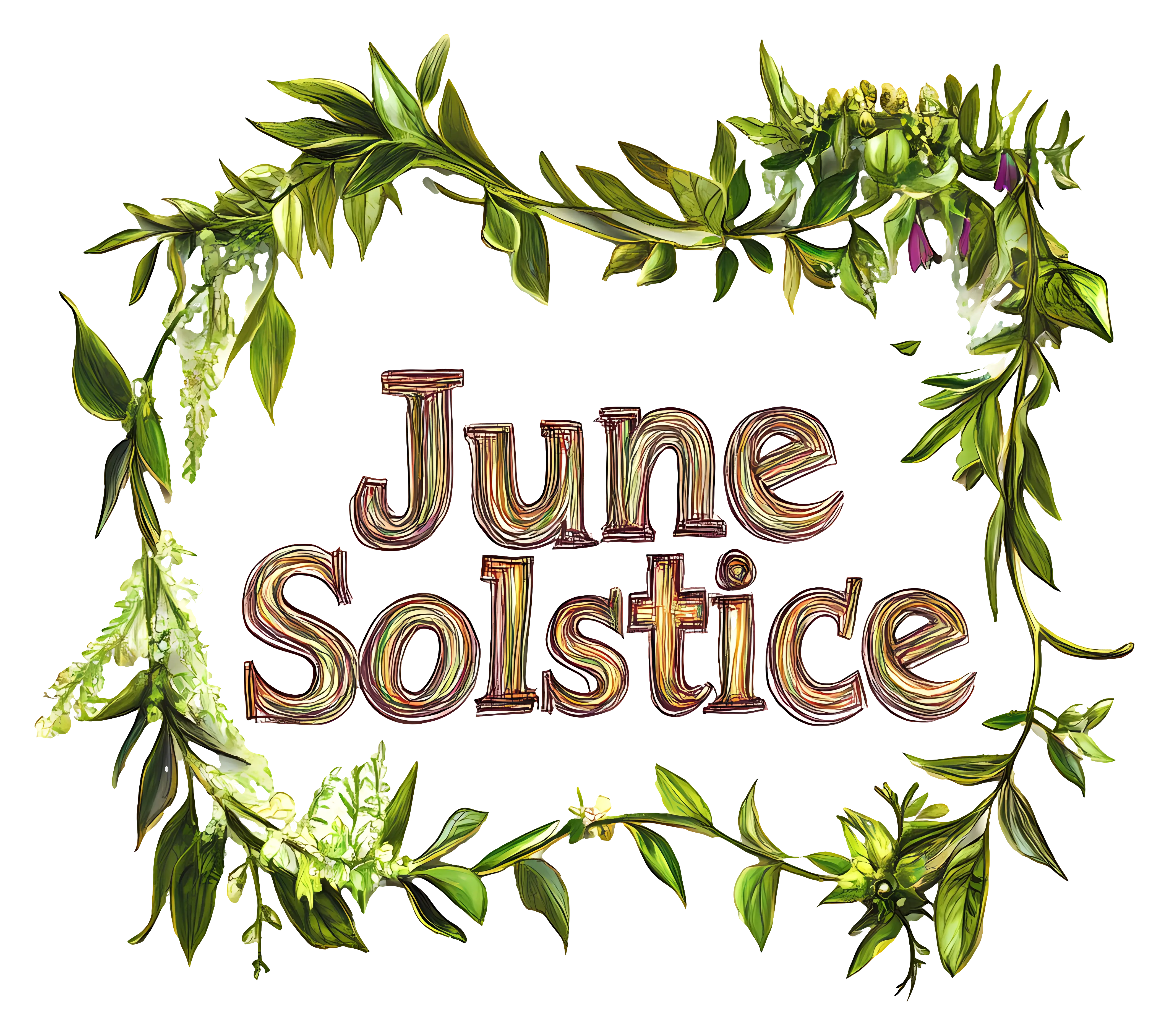 June Solstice Celebration with Floral Frame