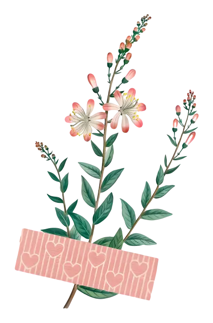 Floral Branch with Decorative Tape
