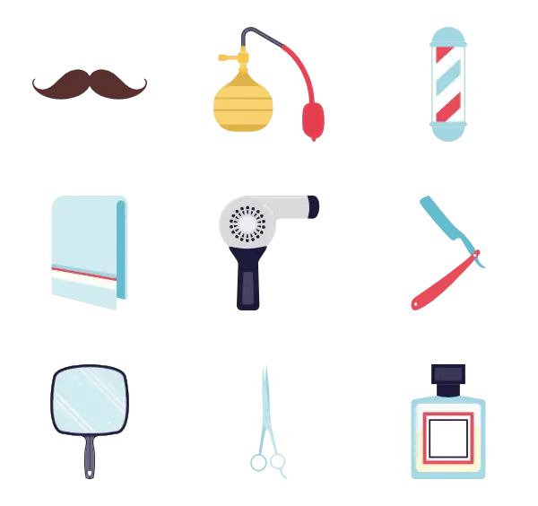 Barber Shop Tools Icons